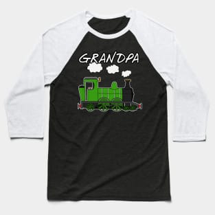 Father's Day Steam Train Grandpa Baseball T-Shirt